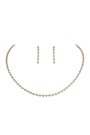 [1780010] Set de collar y pendientes de diamantes