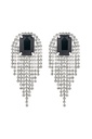 Pendientes de borla con diamantes en cascada