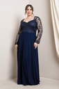 Vestido formal con mangas de encaje 