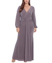 Vestido formal metálico drapeado