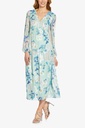 Vestido floral con lunares metalicos