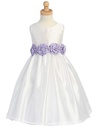 Vestido de organza shantung con flor