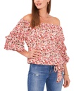Blusa floral con mangas burbuja