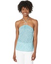 Blusa halter de algodón Shibori