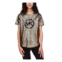 Blusa con logo metalizado