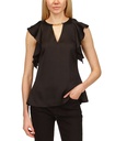 Blusa de satén con volantes y cadena