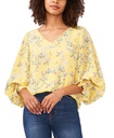 Blusa floral con mangas abullonadas