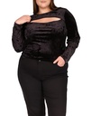Blusa de terciopelo de manga larga