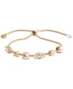Pulsera deslizante de cristal y perlas