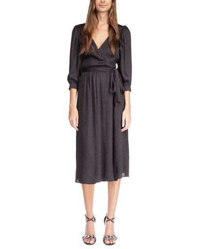Vestido midi cruzado Jacquard