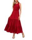 Vestido maxi de gasa fruncido