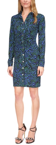 Vestido fruncido con estampado
