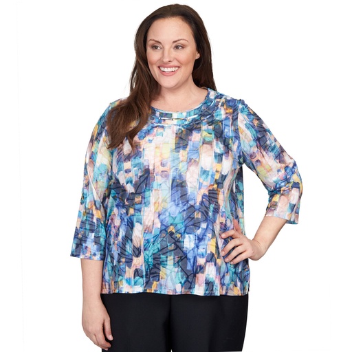 Blusa con bordado triple en el escote 