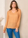 Blusa de escote de pico floral 