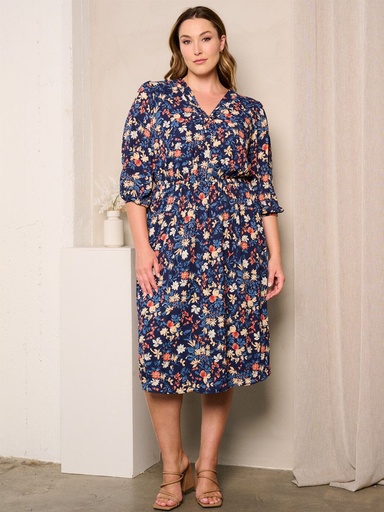 Vestido midi con estampado floral 