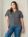 Blusa floral de manga corta 