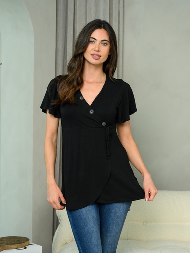 Blusa traslapada con botones 