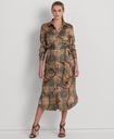 Vestido camisero de sarga a cuadros