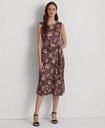 Vestido con cinturón floral