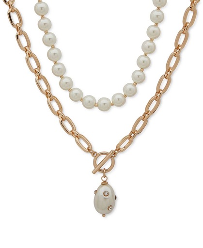 [1410108] Collar en capas con cuentas de perlas