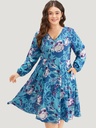 Vestido plisado con estampado floral 