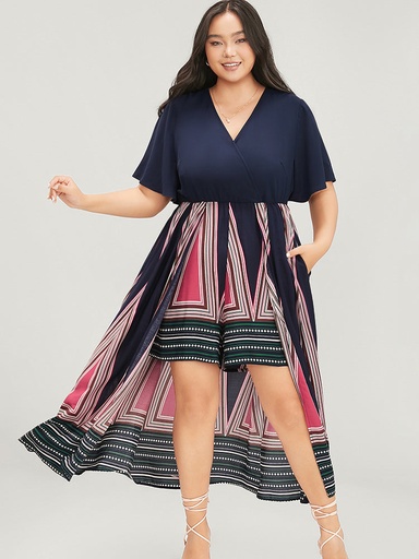 Romper con sobre falda geométrica
