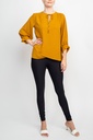 Blusa con lazo en el escote redondo 