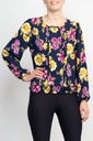 Blusa floral con dobladillo elàstico 