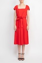 Vestido midi de crepè 