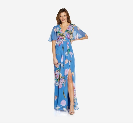 Vestido plisado con estampado floral