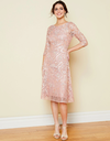 Vestido midi con cuentas y lentejuelas 