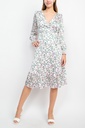 Vestido midi floral con mangas 