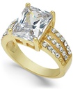 Anillo de tres hileras de cristal