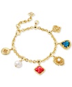 Pulsera con dijes de piedras chapadas