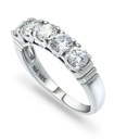 Anillo de cinco diamantes de imitación