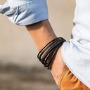Set de pulseras de cuero