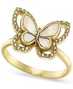 Anillo de mariposa con pavé