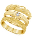 Juego de anillos chapados en oro