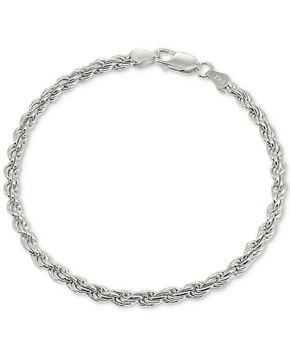 [1410209] Pulsera de cuerda en plata de ley