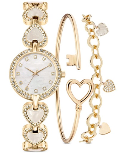 [1410262] Set de reloj y pulseras de corazón
