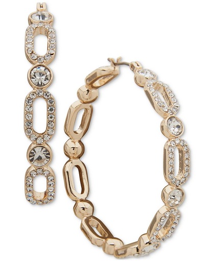 [1410497] Aretes de aro con cristales
