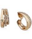 Aretes de triple aro con diamantes