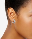 Aretes de aro doble con cristales