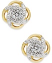 Aretes con nudo de amor y diamantes