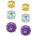 Aretes con piedras en oro de 18 k
