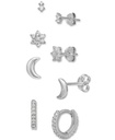 Conjunto de aretes y aros con circonita cúbica