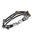 Pulsera de cuero tejido con flores