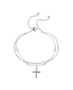 Pulsera Bolo de doble hebra con cruz