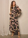Vestido maxi floral con manga larga