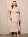 Vestido maxi floral con  manga corta